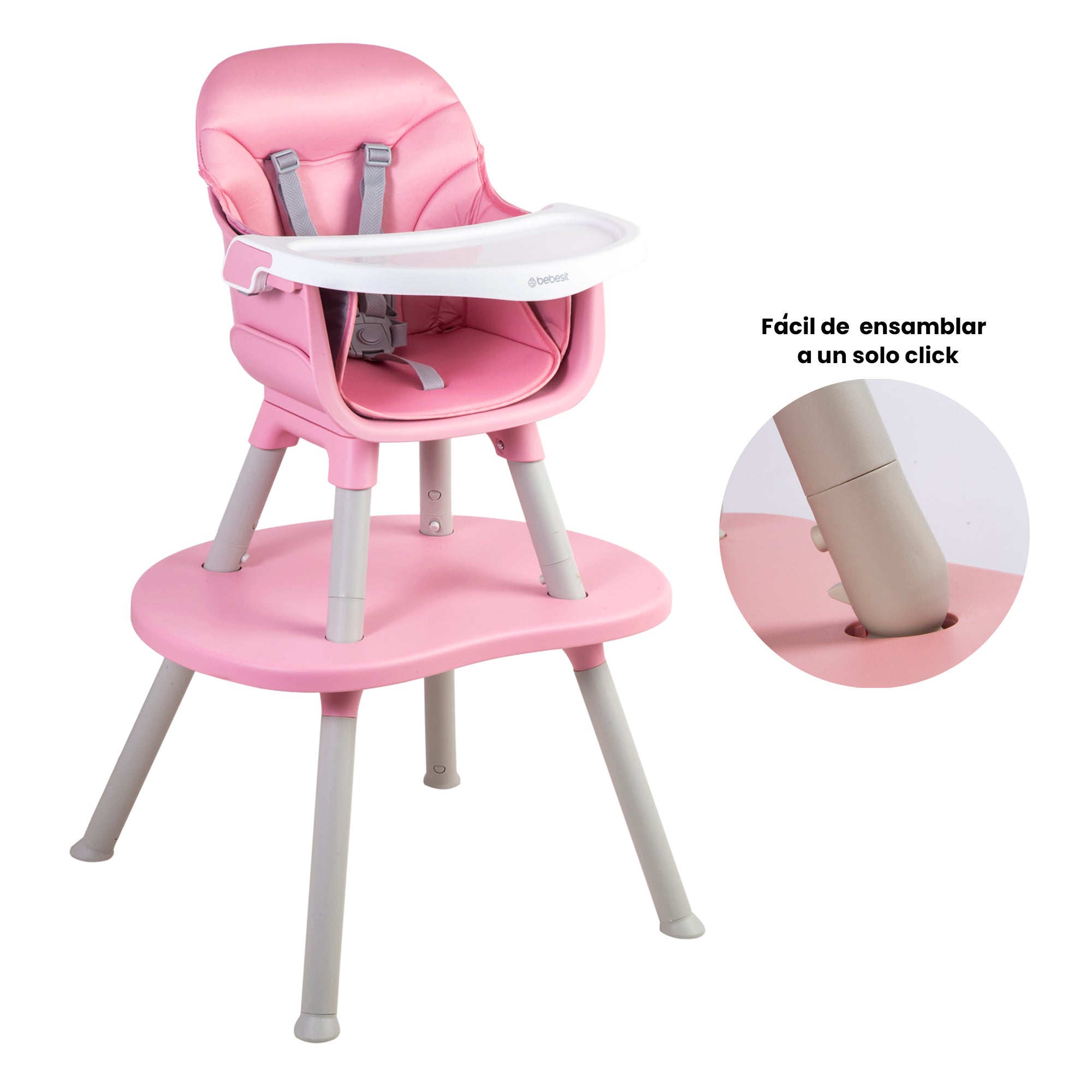 Silla De Comer Babydesk 4 En 1 Rosado