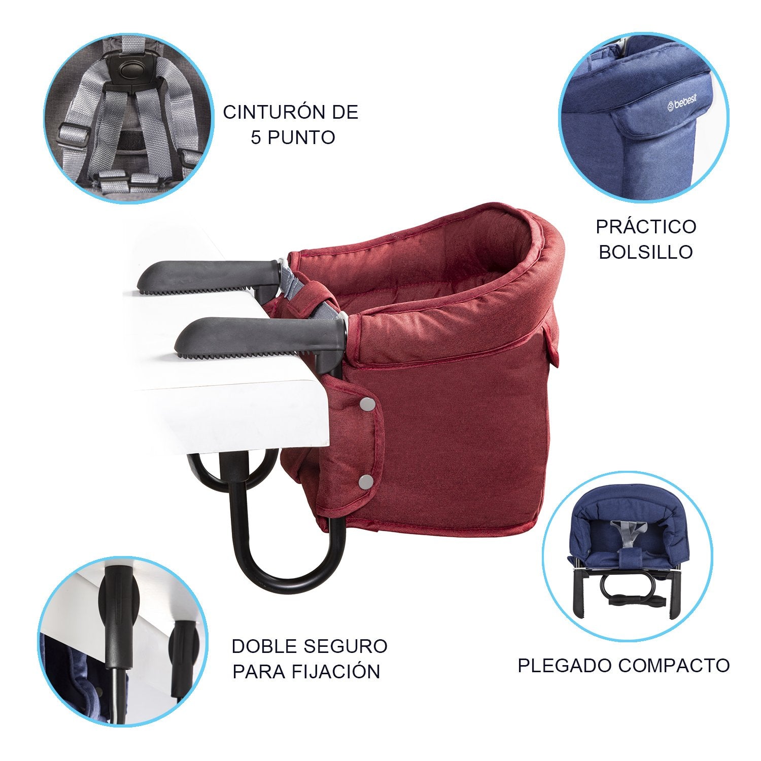 Silla De Comer Eat&bear Roja Portatil