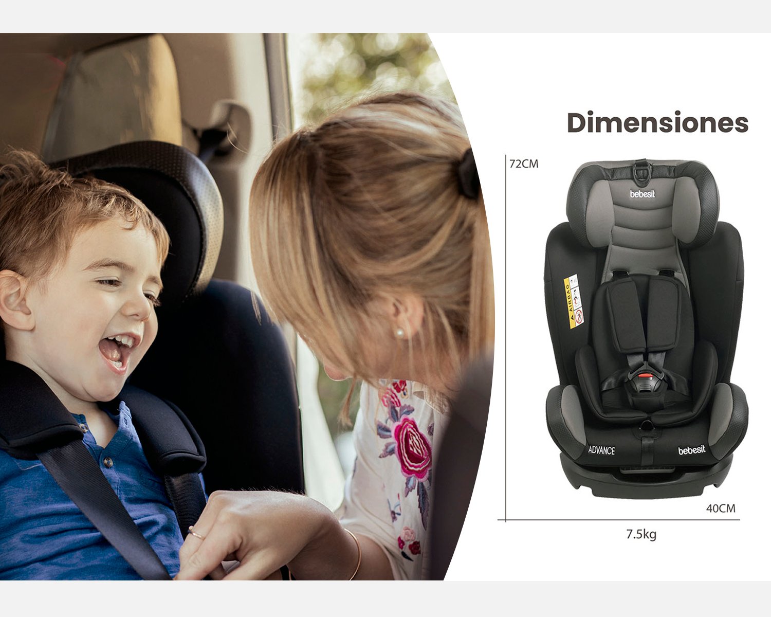 Silla De Auto 906 Gris Advanced