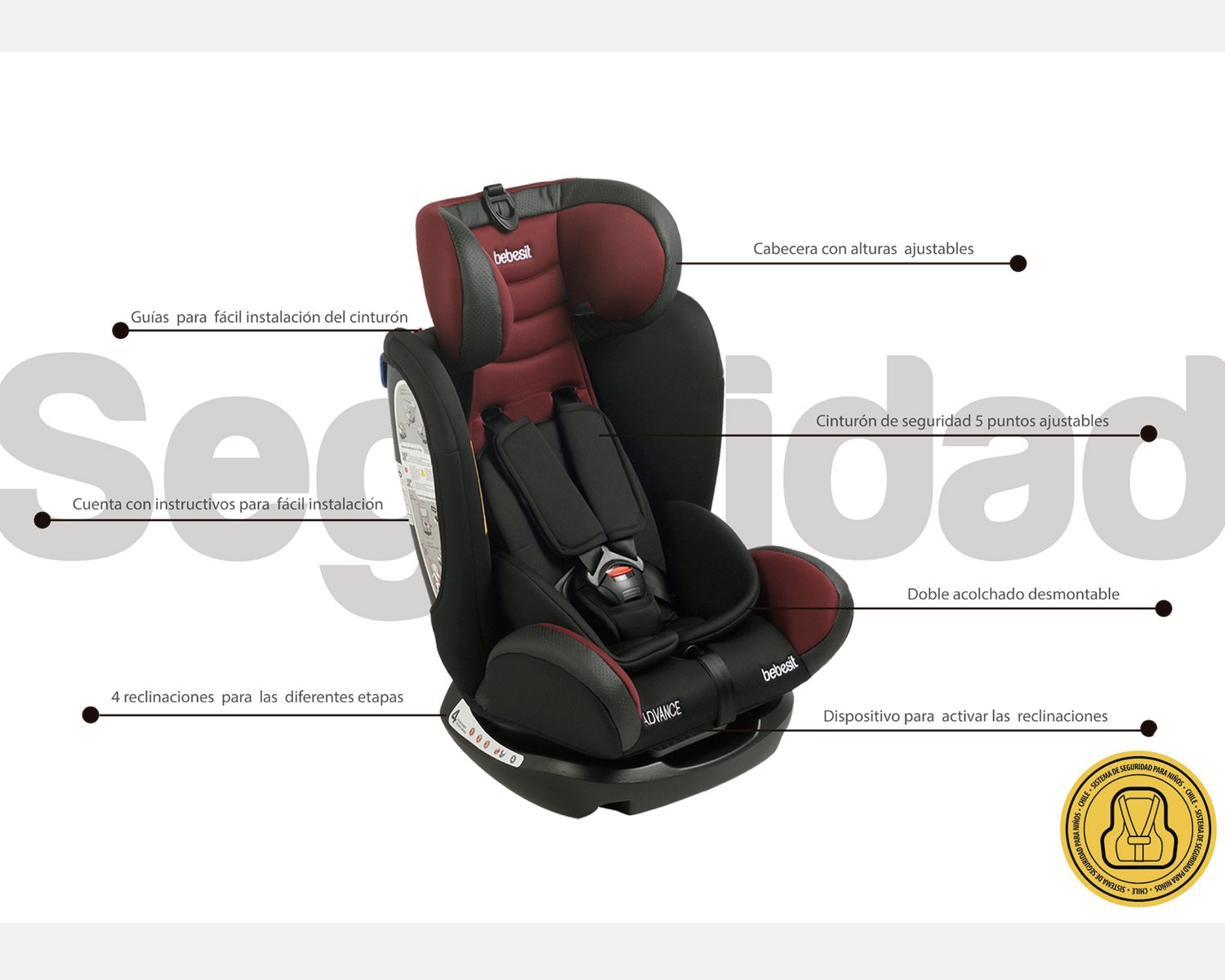 Silla De Auto 906 Gris Advanced
