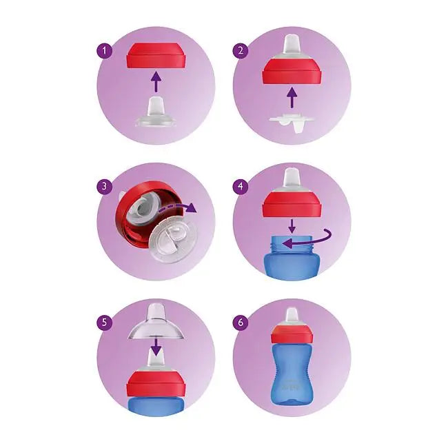 Vaso 300 Ml Con Boquilla Flexible Morado