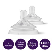 Tetinas Natural Response 0m+ 2 Piezas Flujo 2