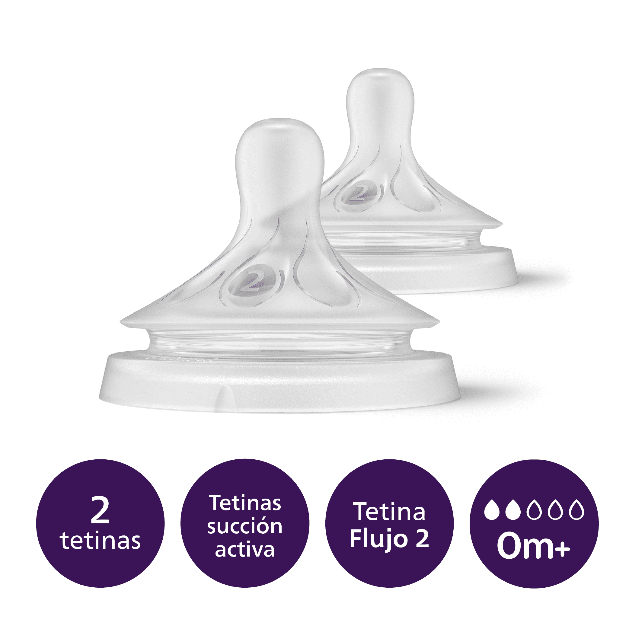 Tetinas Natural Response 0m+ 2 Piezas Flujo 2
