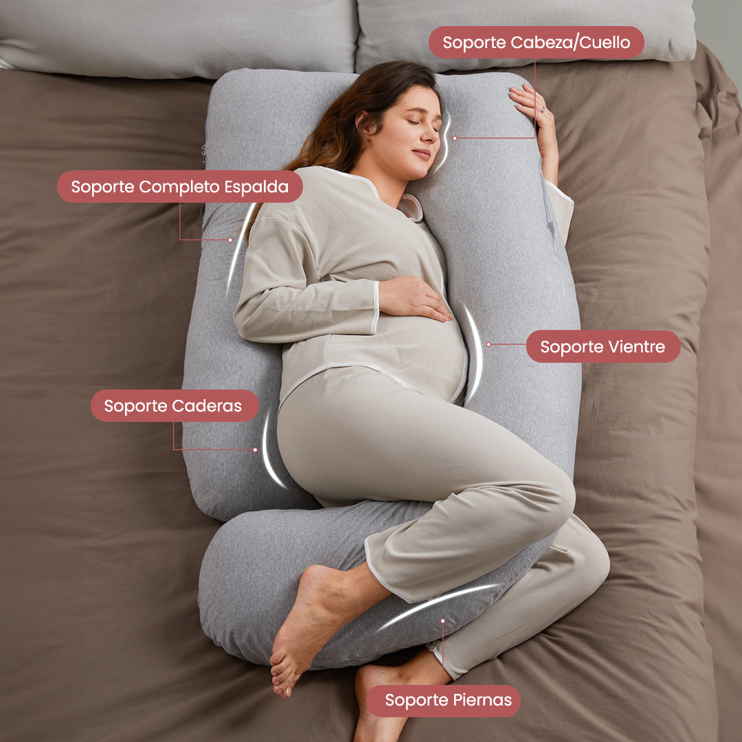 Almohada De Embarazo Forma de U Tela Refrescante