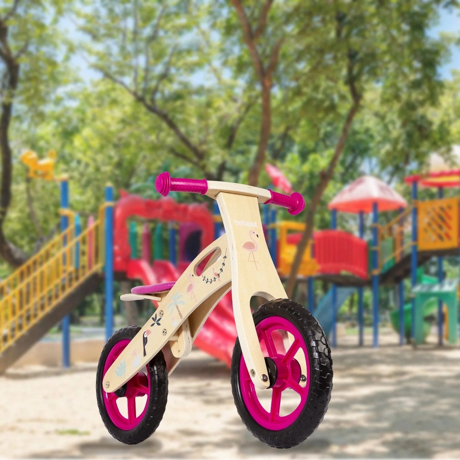 Balance Bike Bicicleta De Equilibrio Madera Océano Rojo