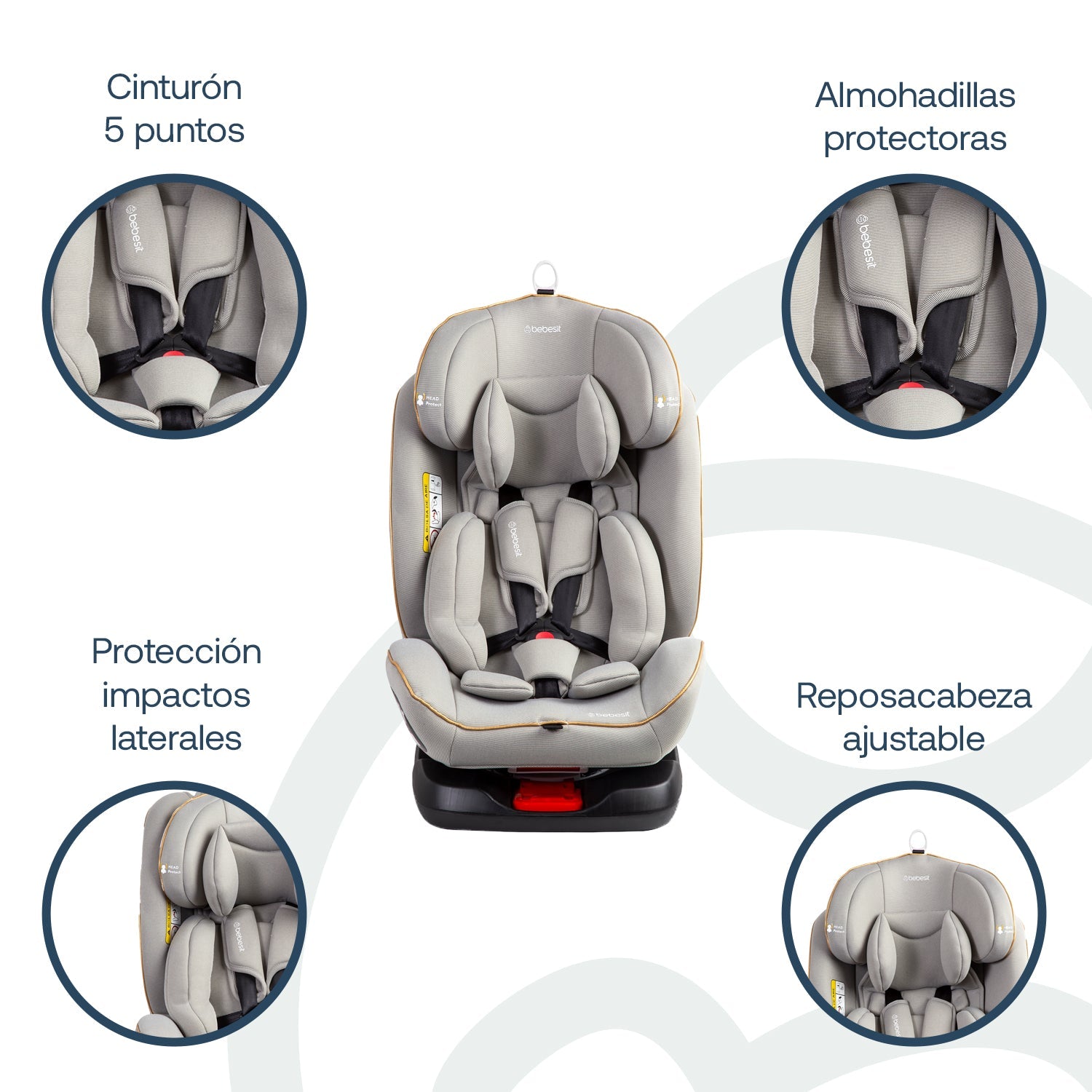 Silla de Auto Convertible Supra 360° Gris claro