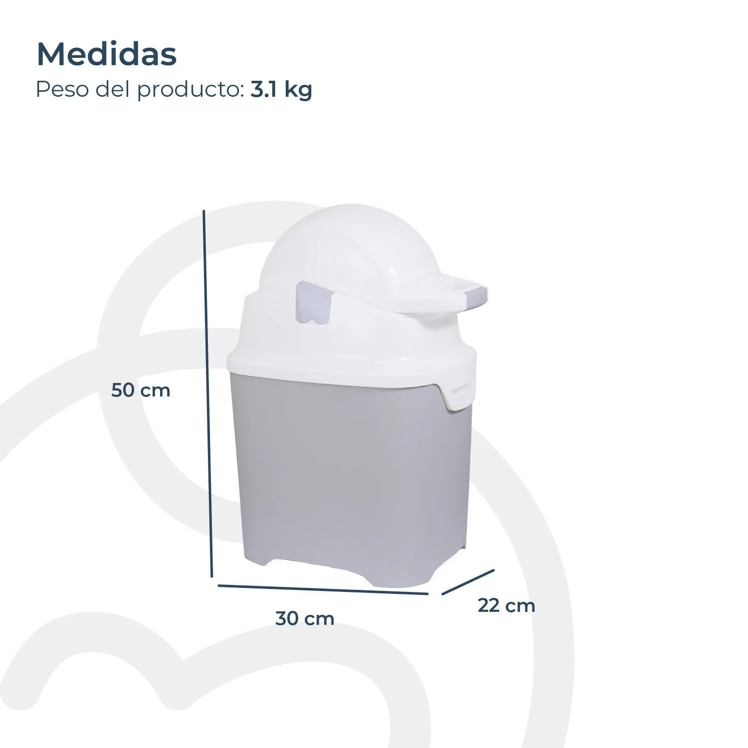 Contenedor De Pañales Plateado Bebesit