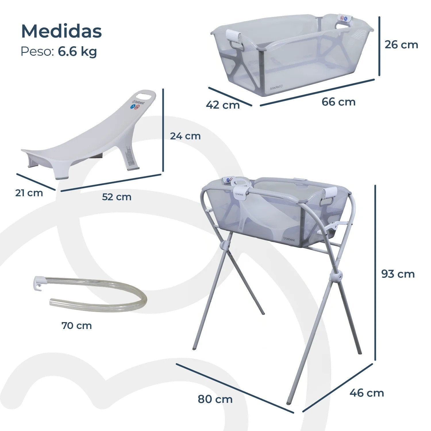 Bañera Flexi 3 En 1 Plegable + Soporte De Bebesit