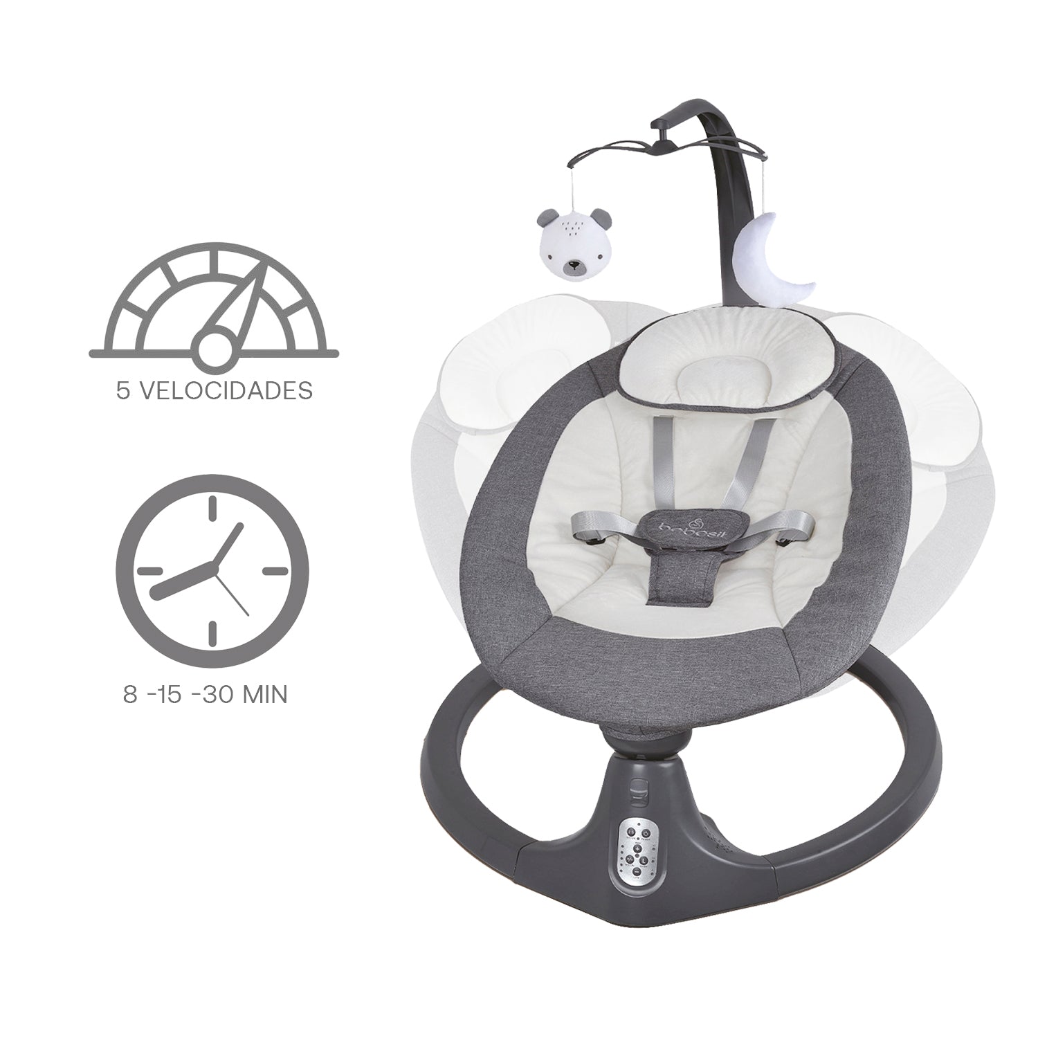 Silla Nido Baby Swing Gris