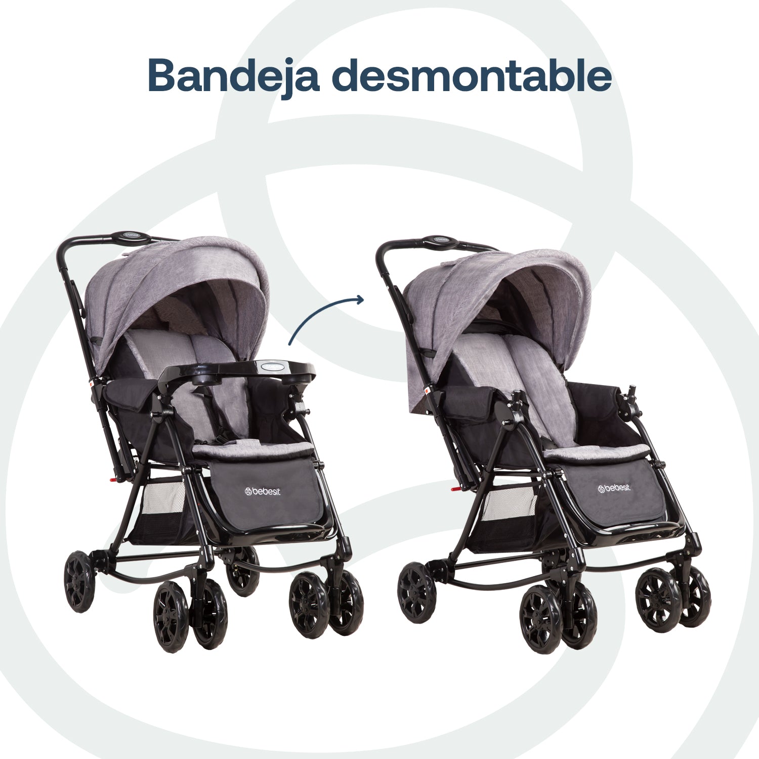 Coche Cuna Balancin Sx Gris Melange