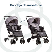Coche Cuna Balancin Sx Gris Melange