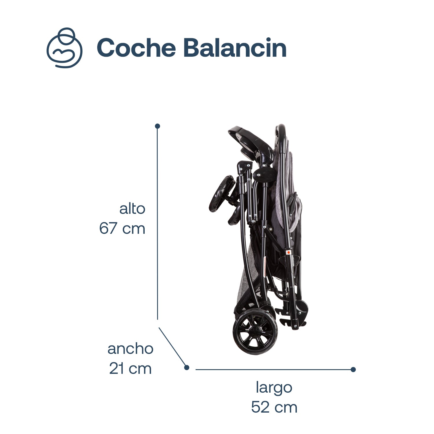 Coche Cuna Balancin Sx Gris Melange