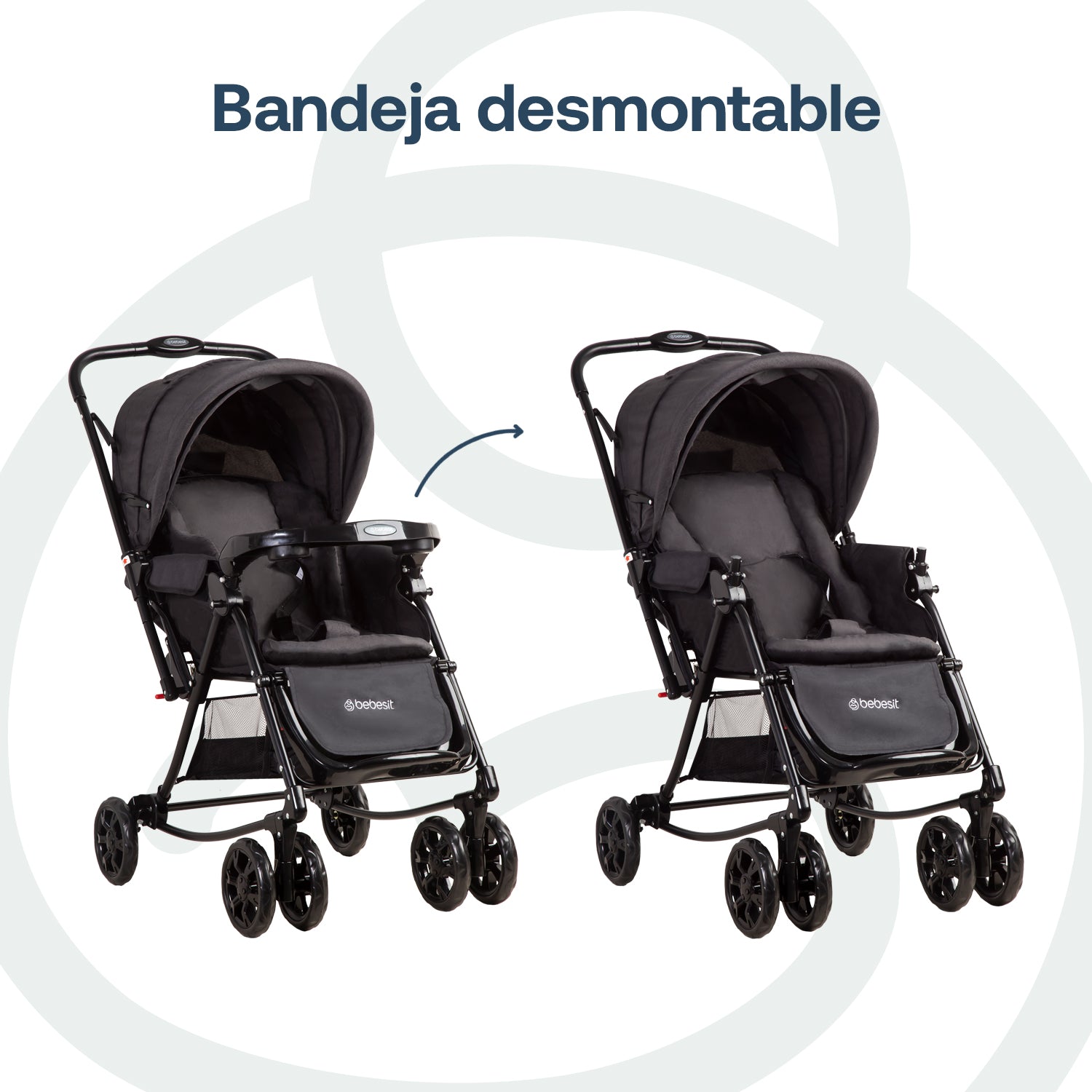 Coche Cuna Balancin Sx Negro Melange