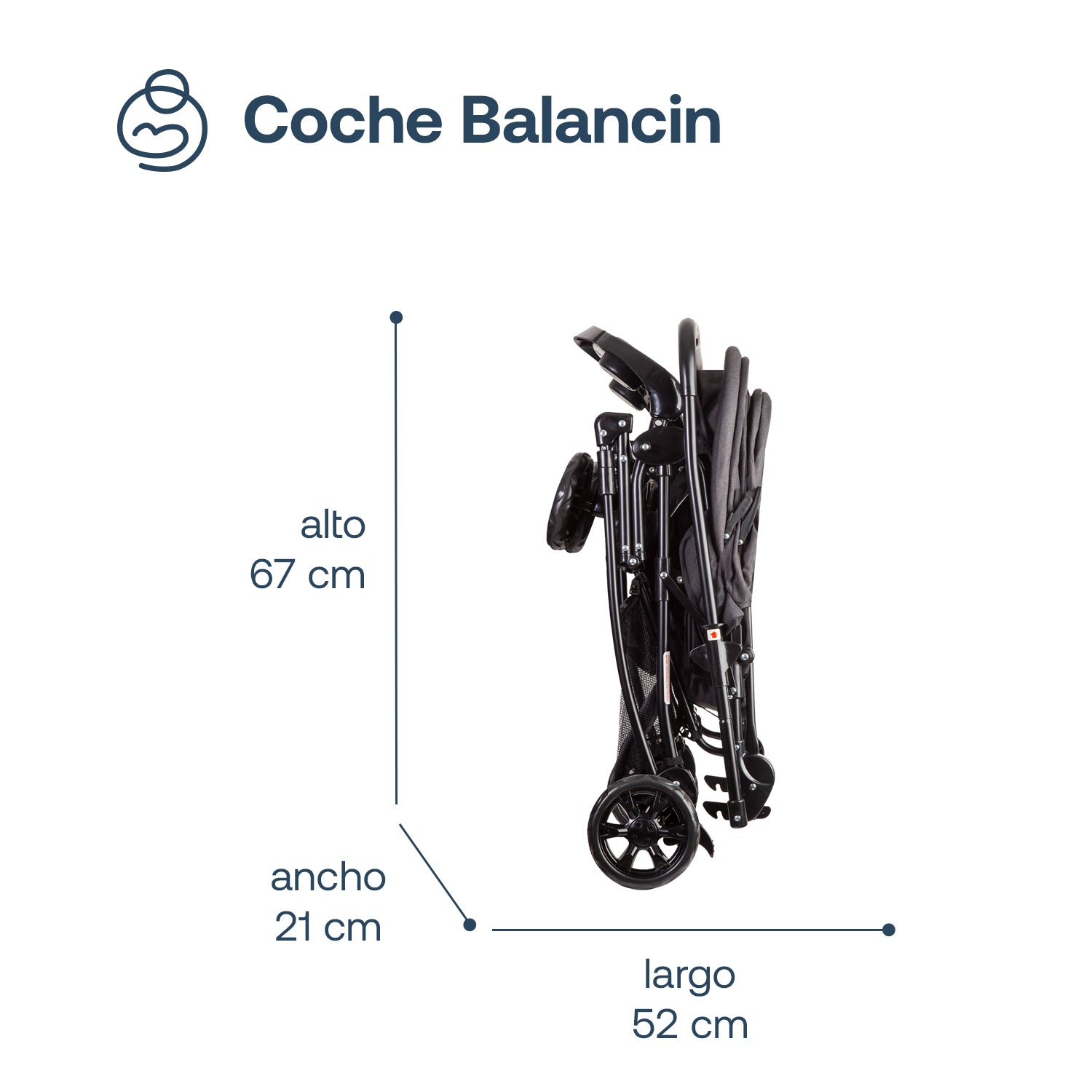 Coche Cuna Balancin Sx Negro Melange