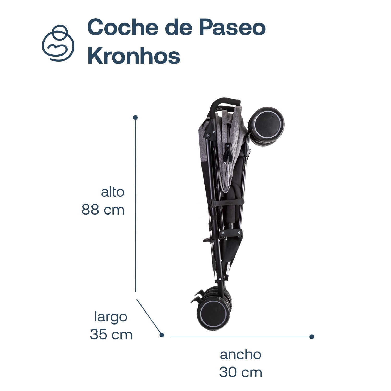 Coche Paragua Kronos Gris Oscuro