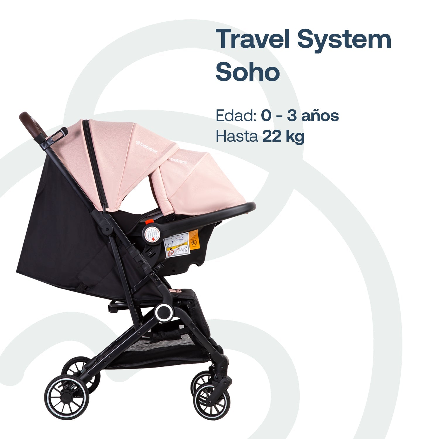 Coche Maleta Compactotravel System Soho Rosa