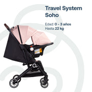 Coche Maleta Compactotravel System Soho Rosa