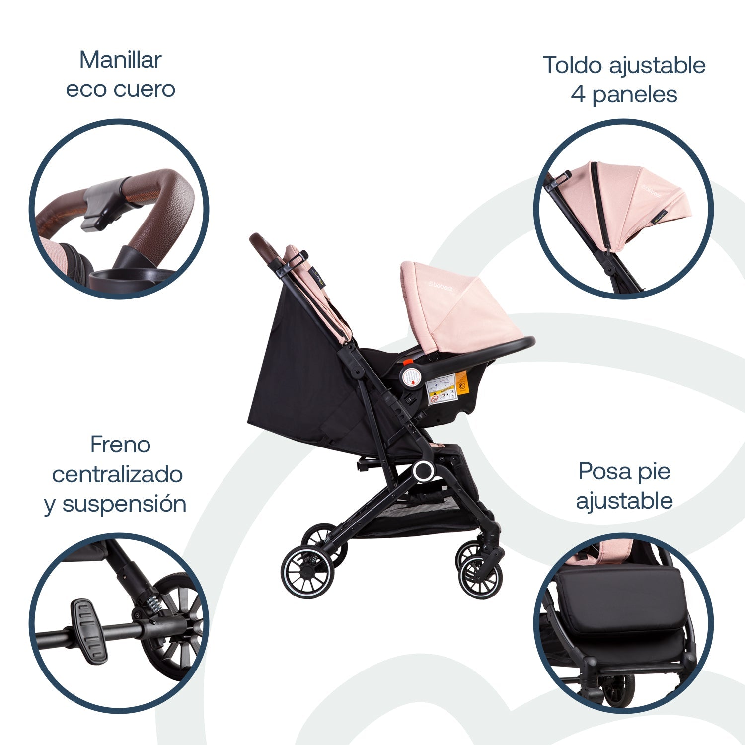 Coche Maleta Compactotravel System Soho Rosa