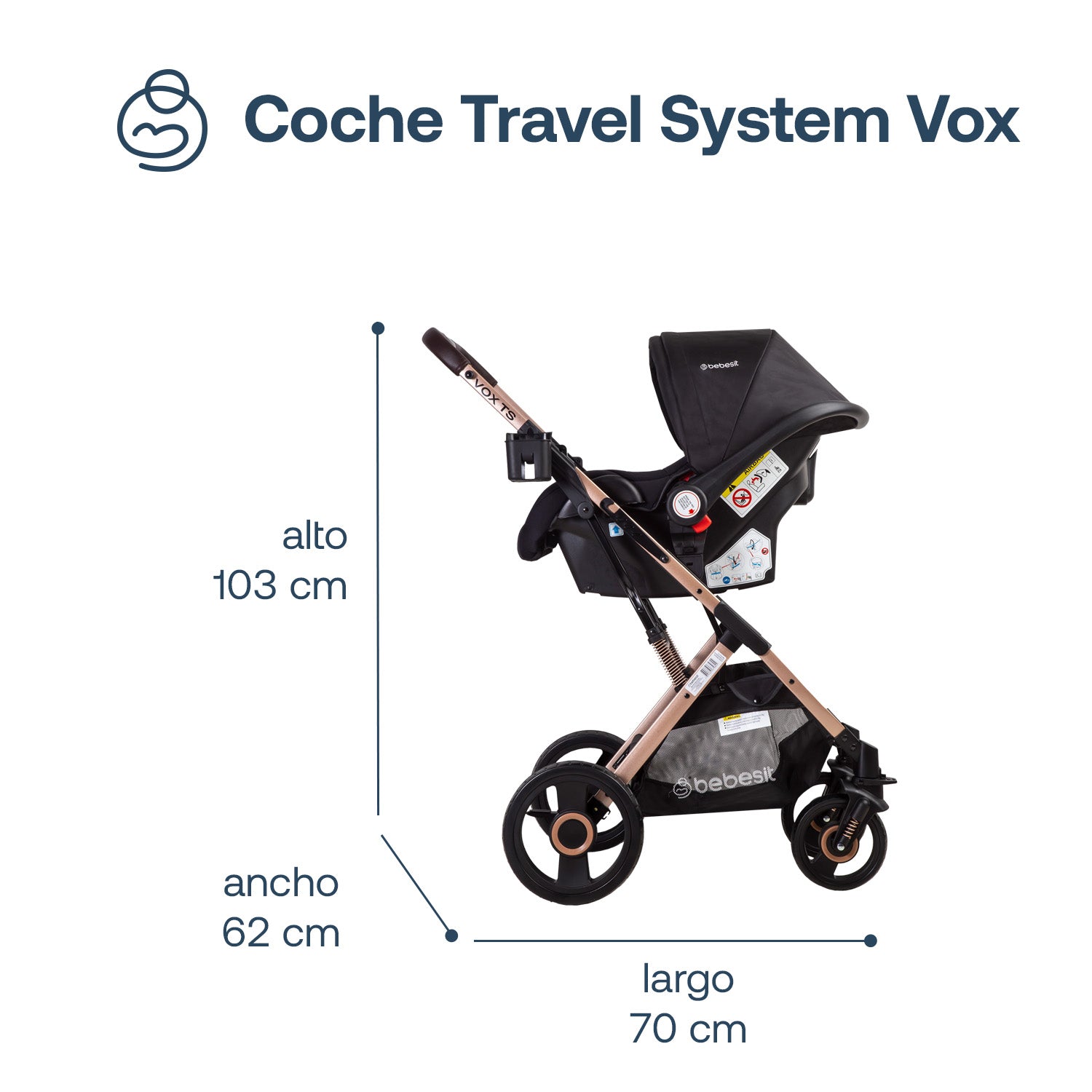 Coche Cuna Travel System Vox Gold