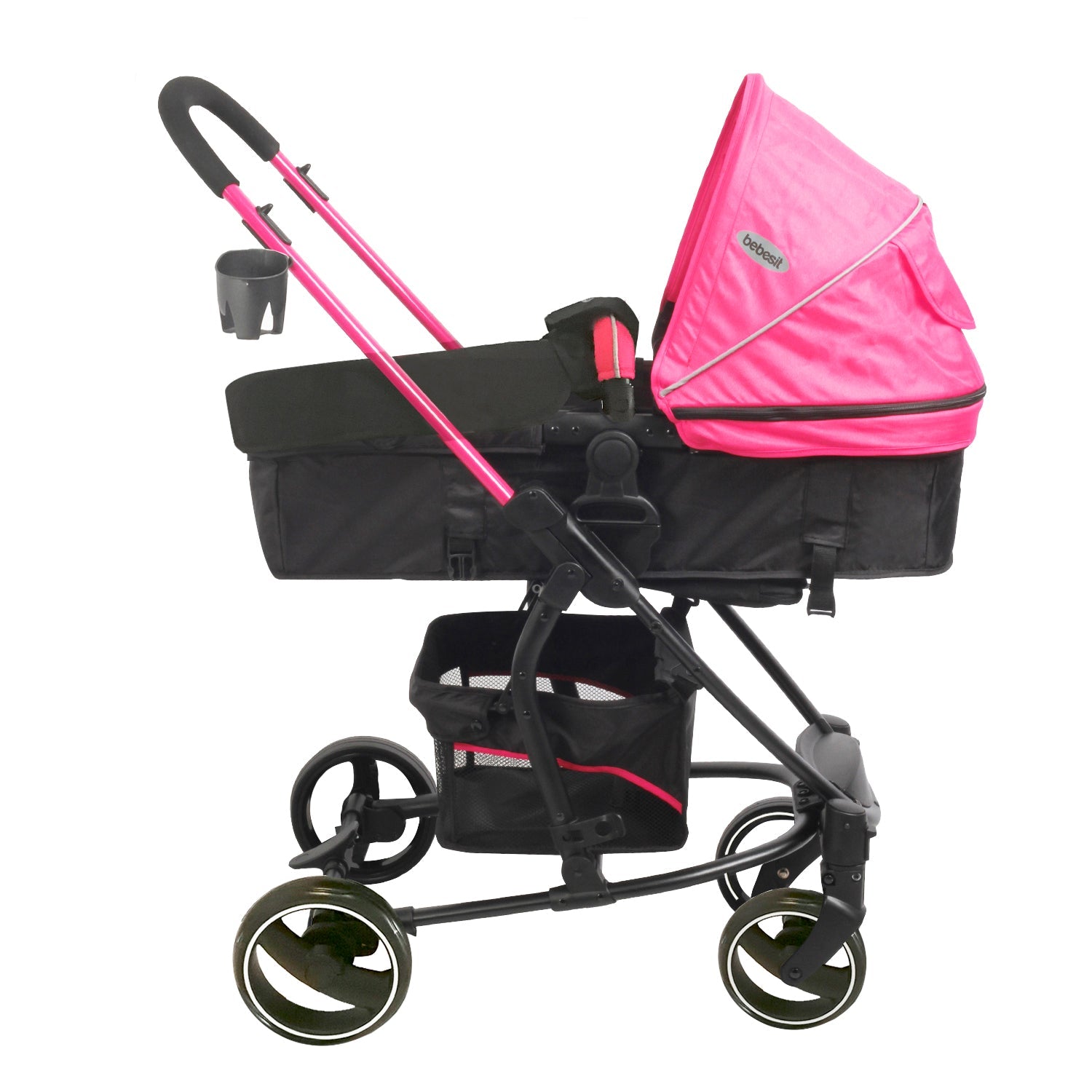 Coche Cuna Travel System Alfa Nuevo Rosado