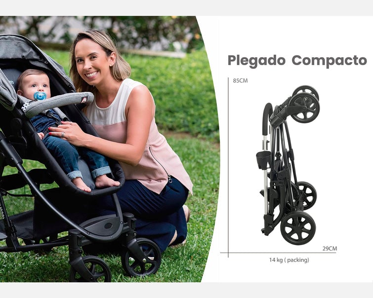 Coche Cuna Travel System Alfa Nuevo Rosado