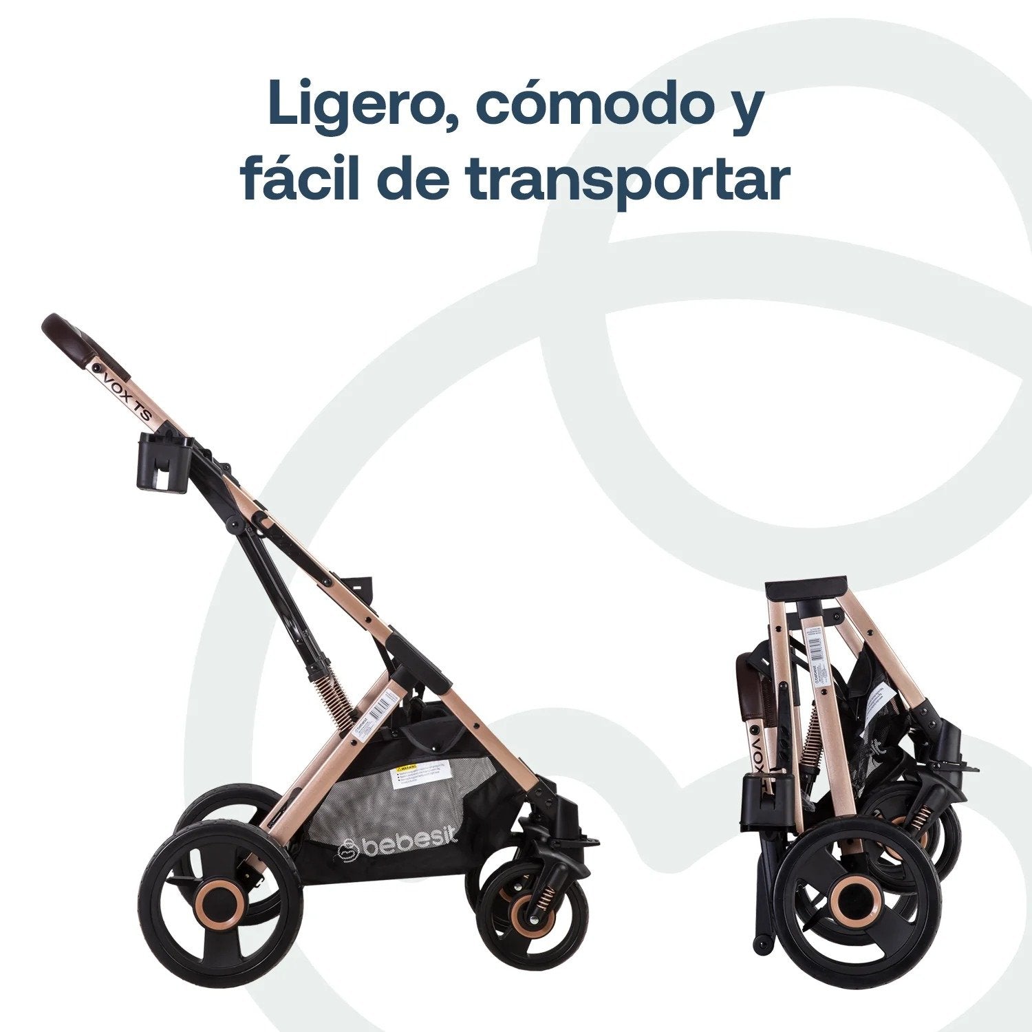 Coche Cuna Paseo Vox Gold Negro