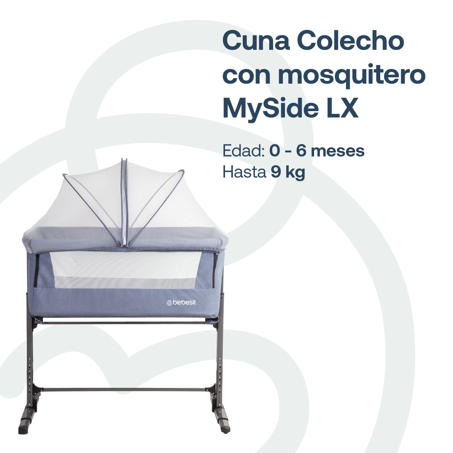 Cuna Colecho Con Mosquitero Myside Lx Azul