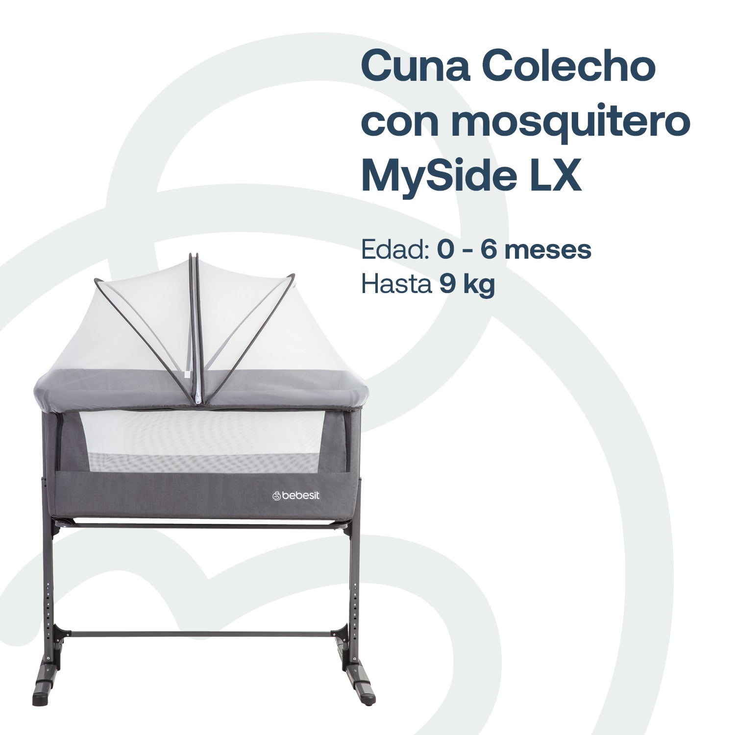 Cuna Colecho Con Mosquitero Myside Lx Gris