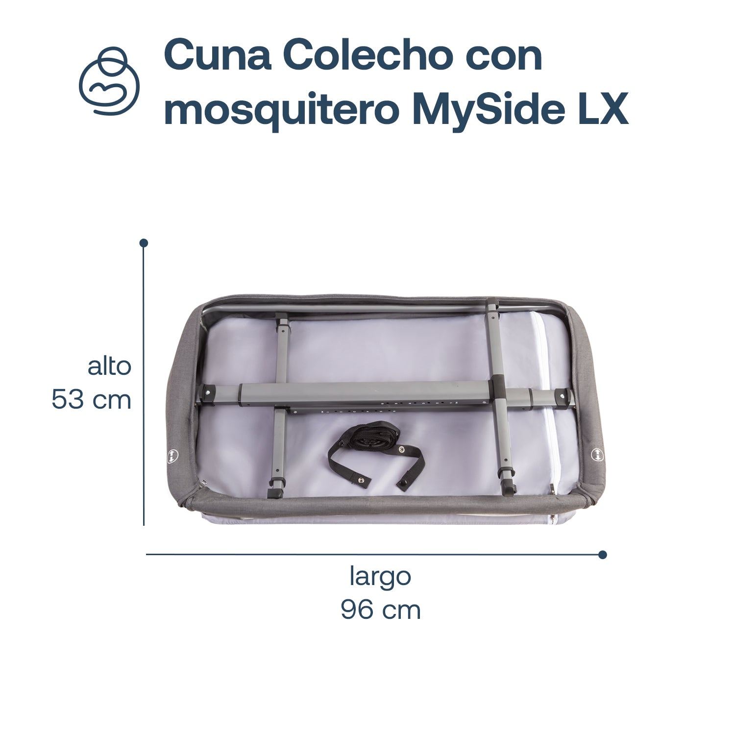 Cuna Colecho Con Mosquitero Myside Lx Gris