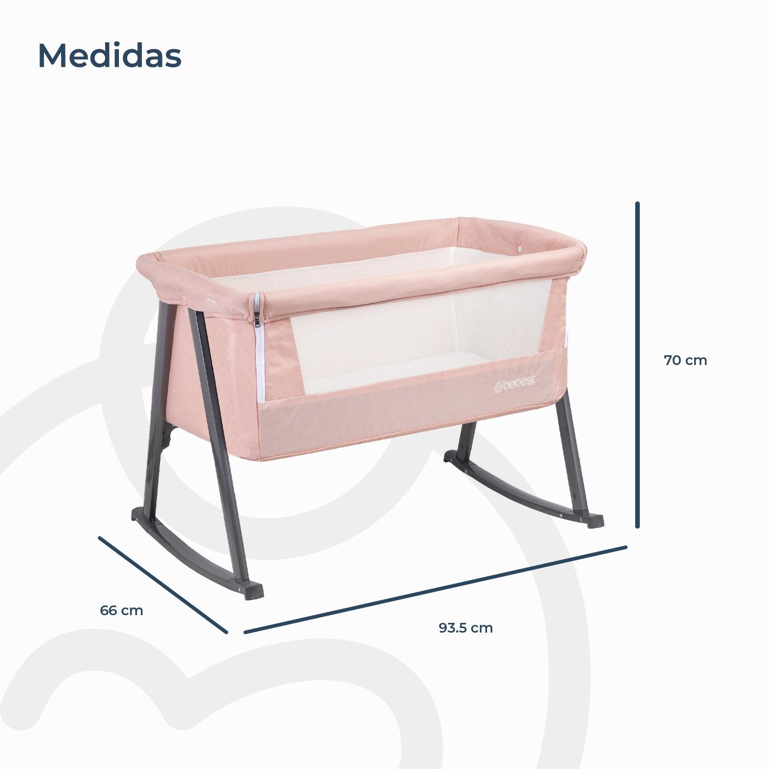 Cuna Colecho Moisés Mecedora Rosada