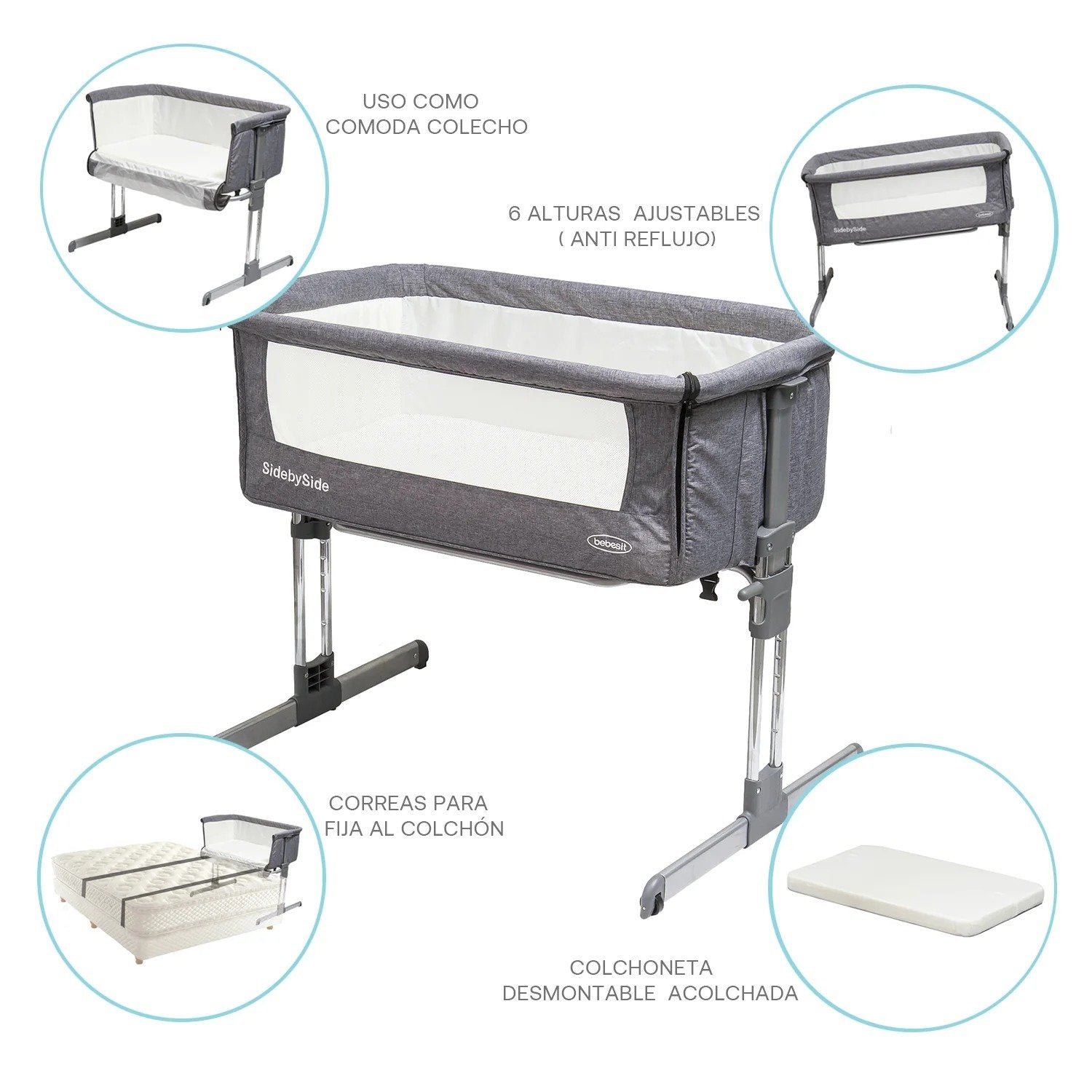 Cuna Colecho Side By Side