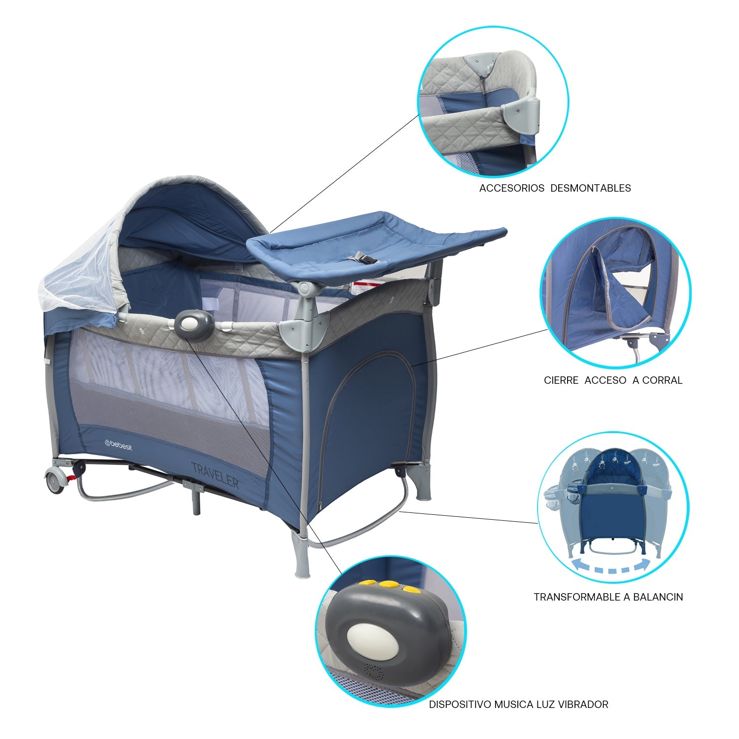 Cuna Pack And Play Traveler Gris