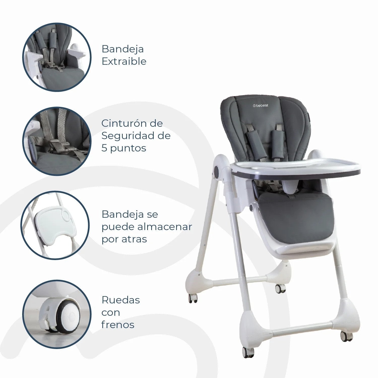 Silla De Comer Easyfeed Gris