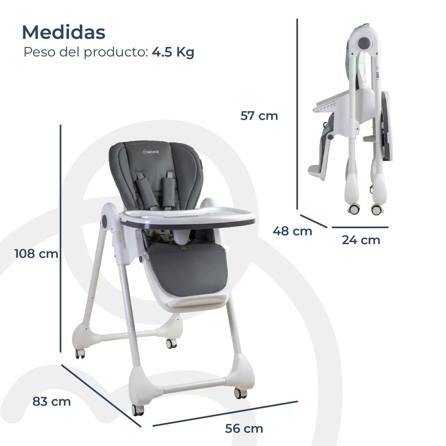 Silla De Comer Easyfeed Gris