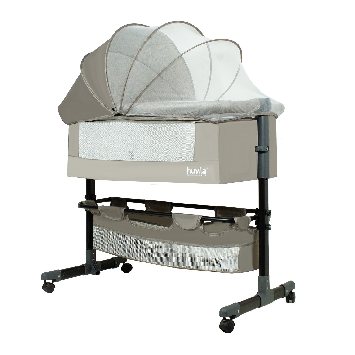 Cuna Colecho Cozy Con Colchón Mosquitero Y Canasto Beige Huvi