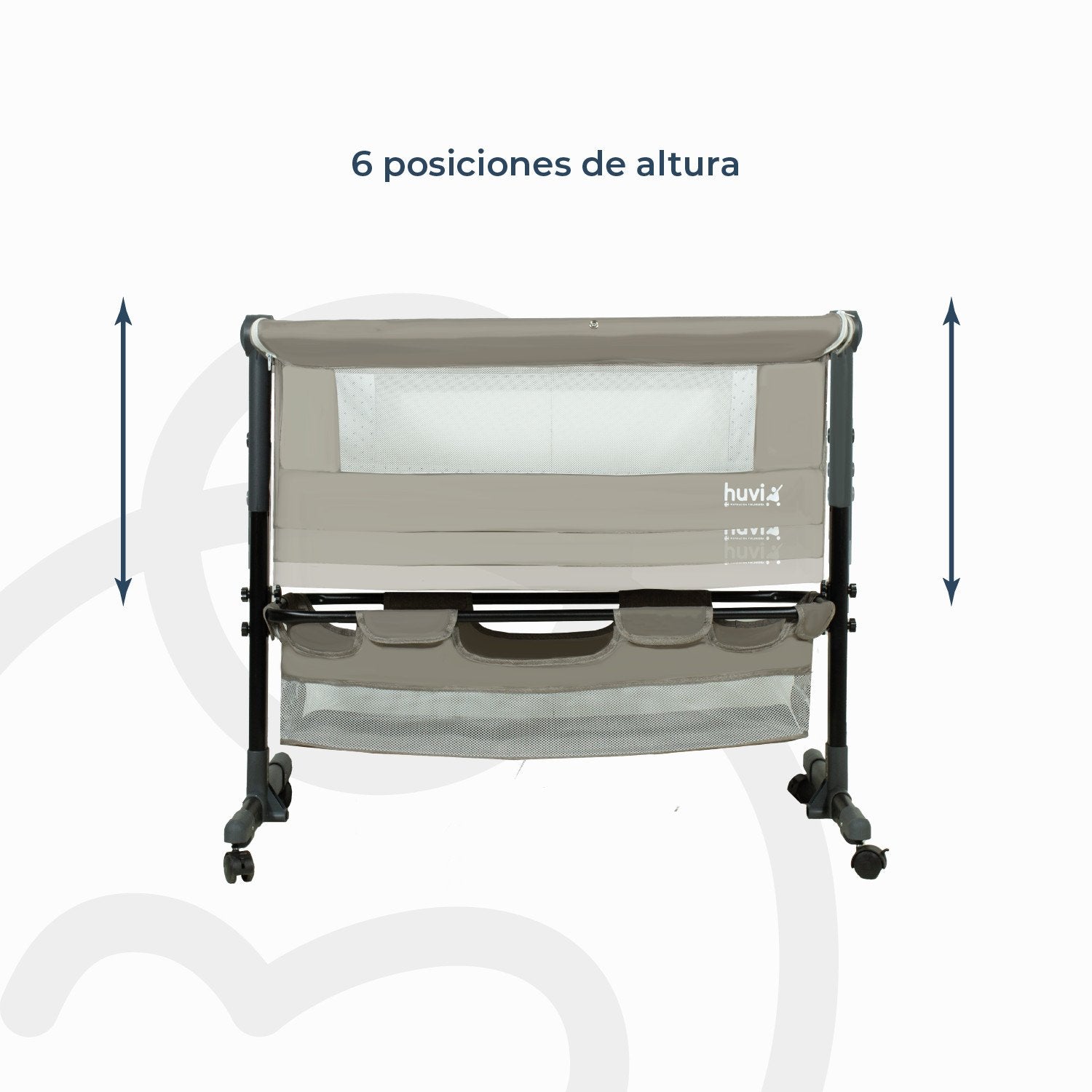 Cuna Colecho Cozy Con Colchón Mosquitero Y Canasto Beige Huvi