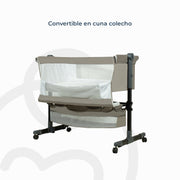 Cuna Colecho Cozy Con Colchón Mosquitero Y Canasto Beige Huvi