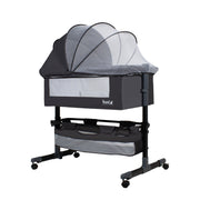 Cuna Colecho Cozy Con Colchón Mosquitero Y Canasto Negro Huvi