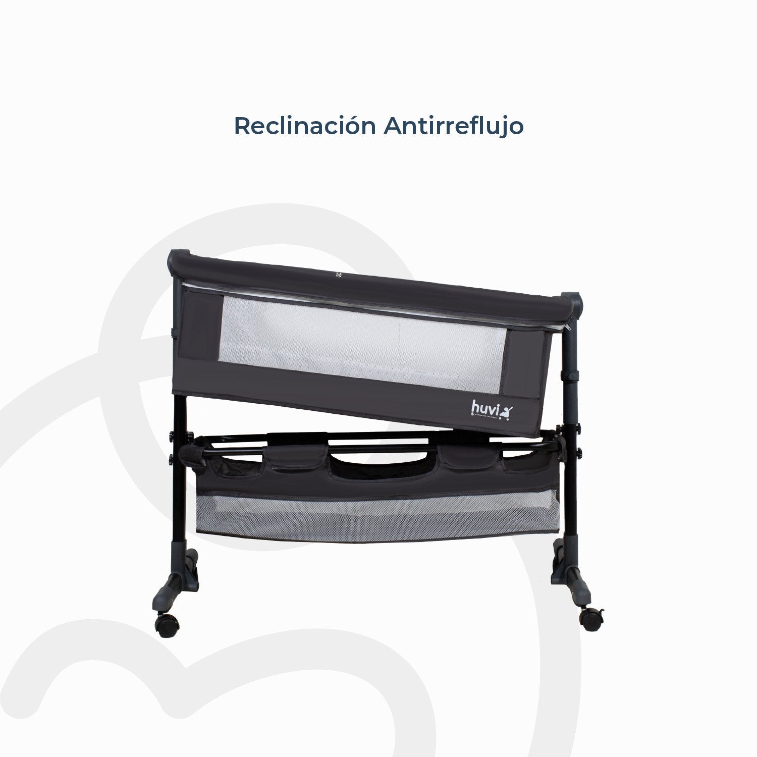 Cuna Colecho Cozy Con Colchón Mosquitero Y Canasto Negro Huvi