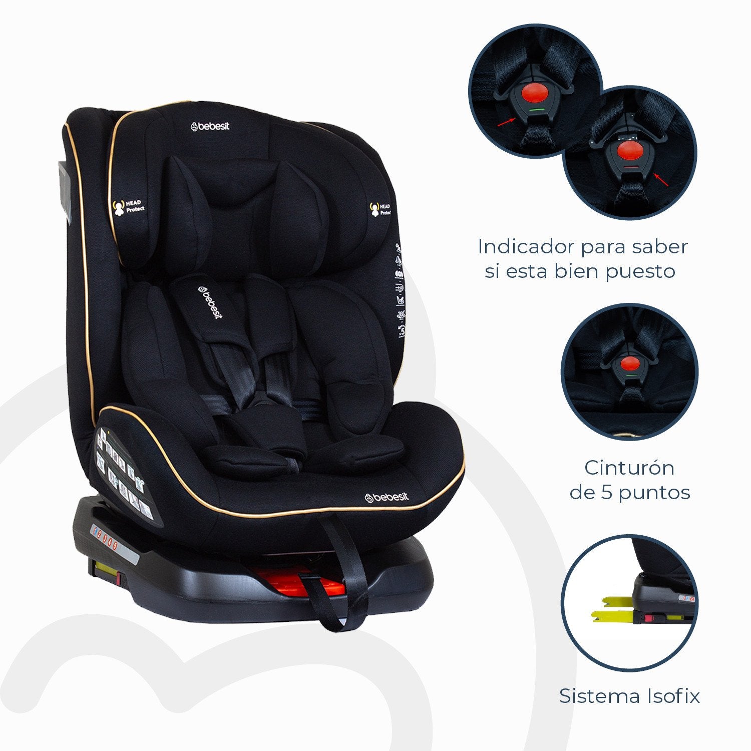 Silla De Auto Convertible Supra 360° Black Gold
