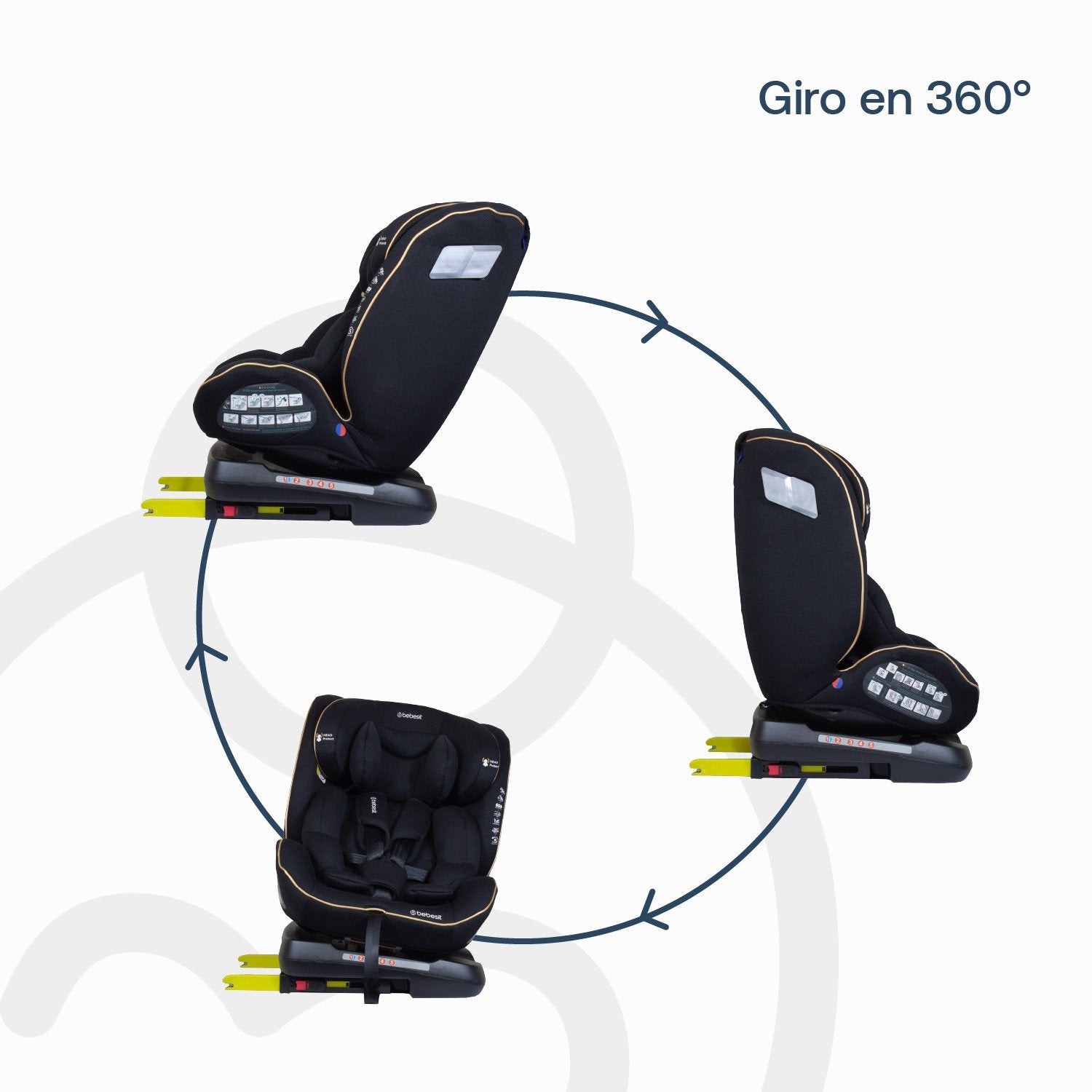 Silla De Auto Convertible Supra 360° Black Gold