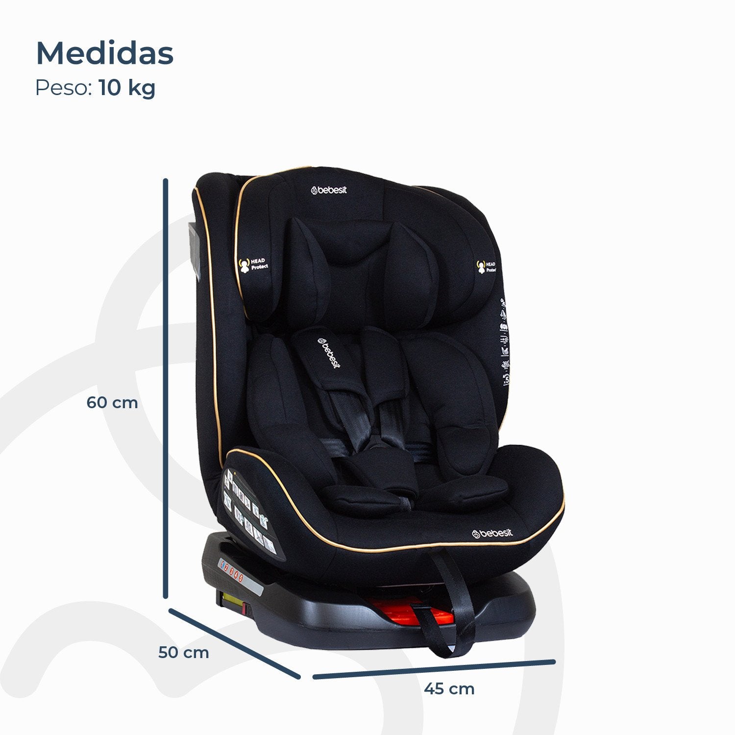 Silla De Auto Convertible Supra 360° Black Gold