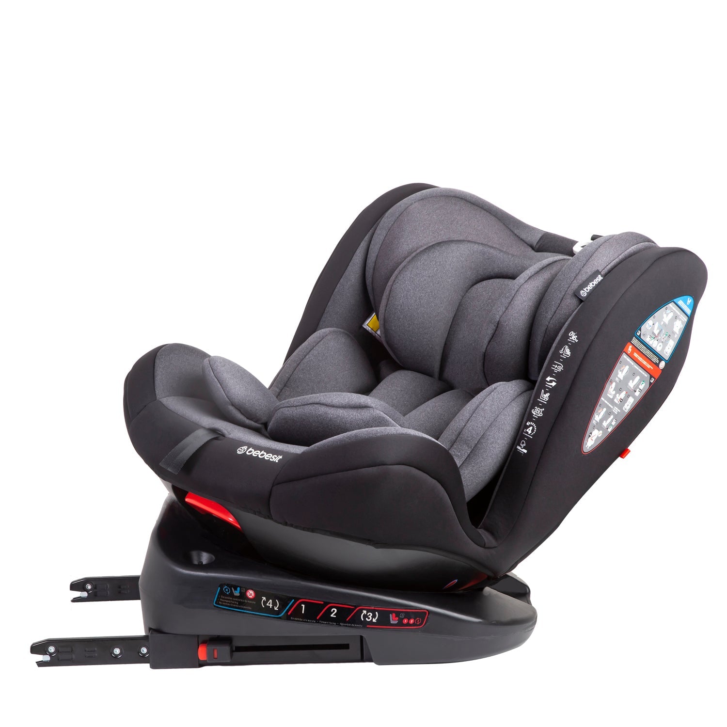 Silla De Auto Convertible 360° Isofix Saturn Gris