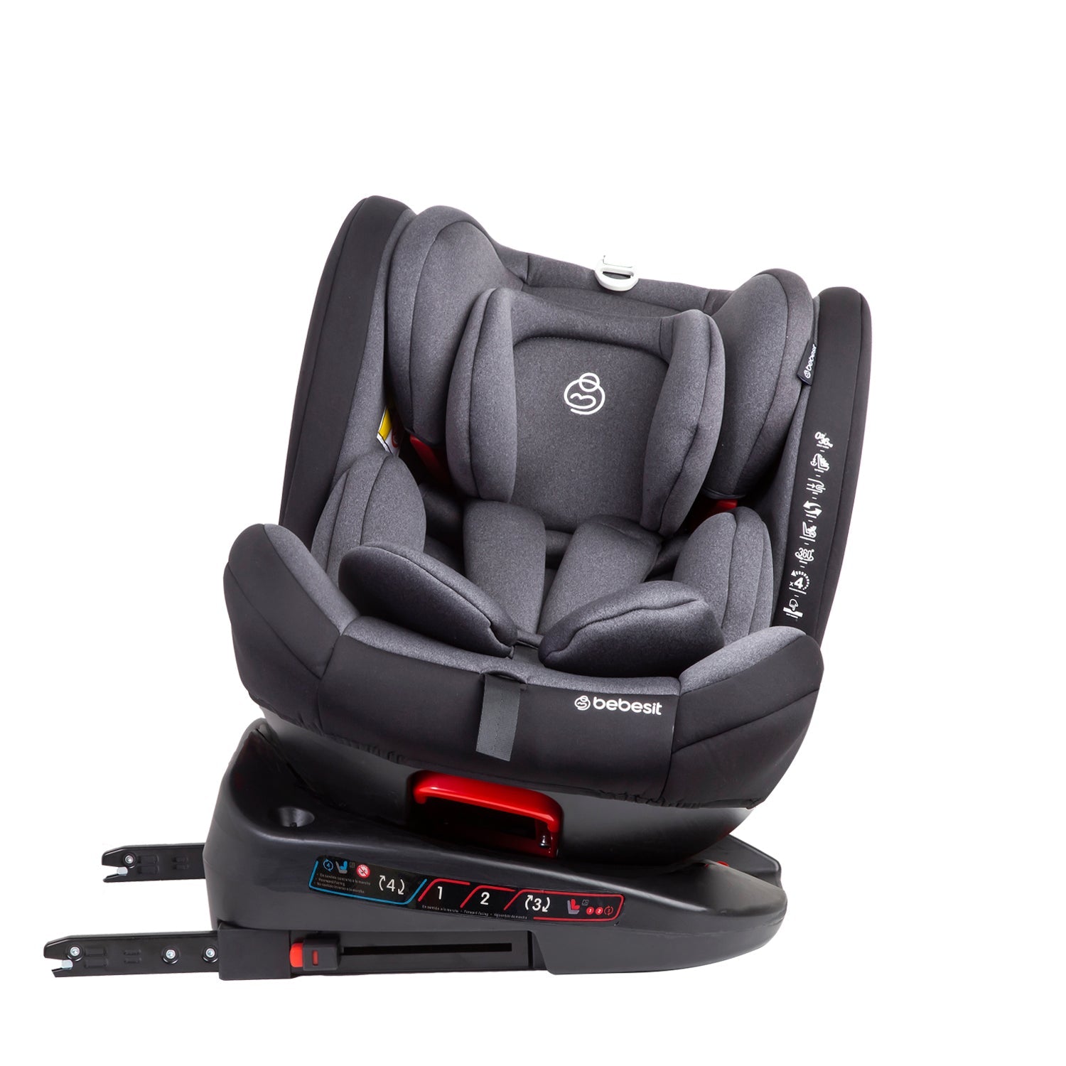 Silla De Auto Convertible 360° Isofix Saturn Gris