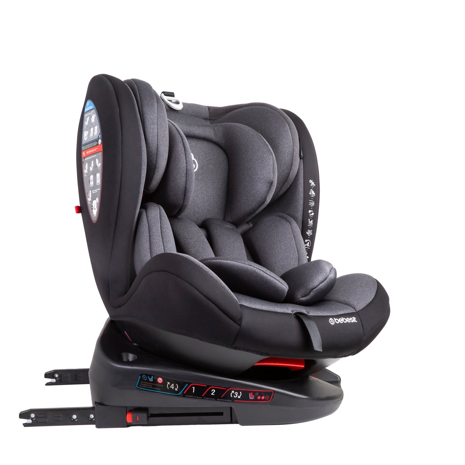 Silla De Auto Convertible 360° Isofix Saturn Gris