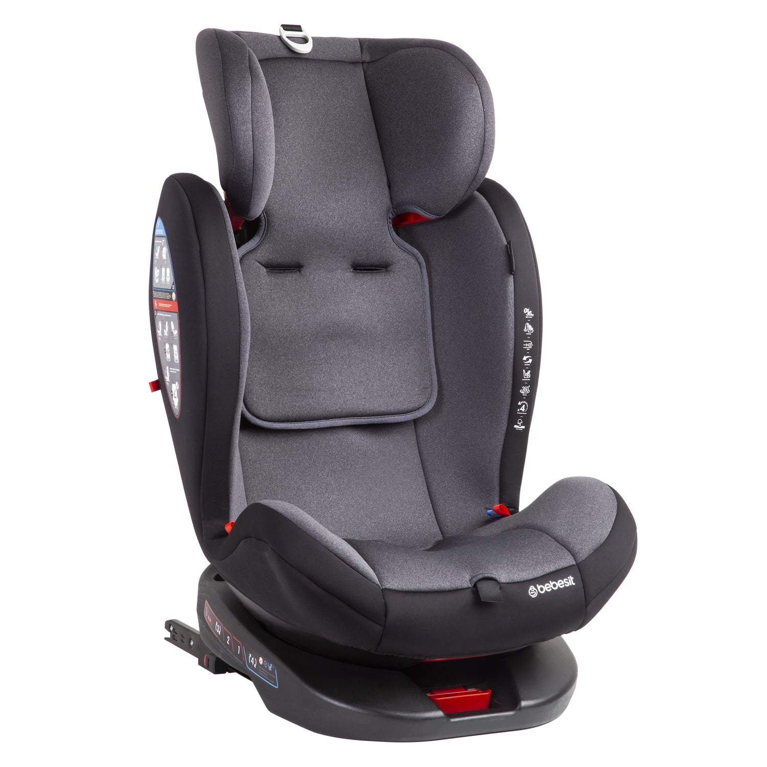 Silla De Auto Convertible 360° Isofix Saturn Gris