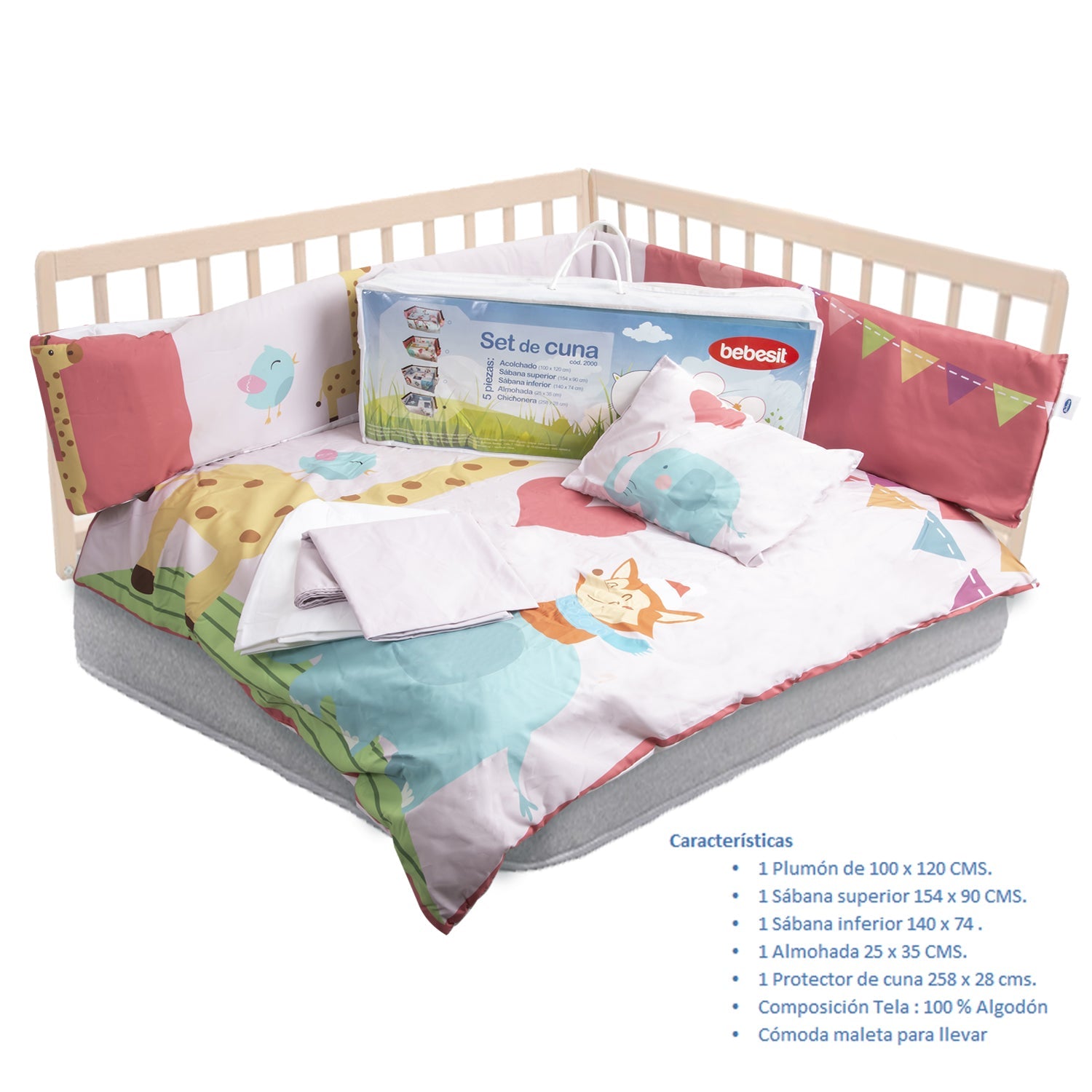 Set De Cuna Jirafa 5 Piezas