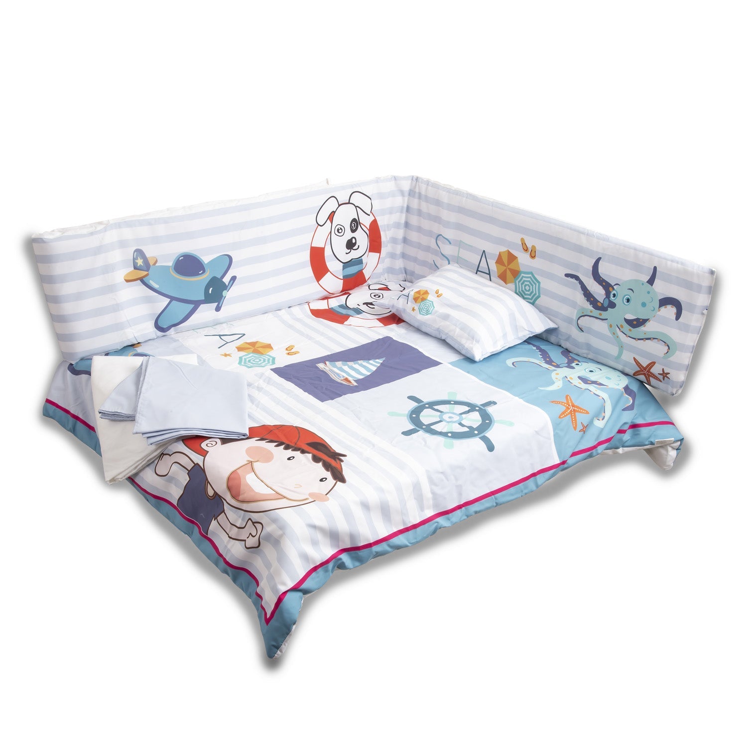 Set De Cuna Perrito Marino 5 Piezas