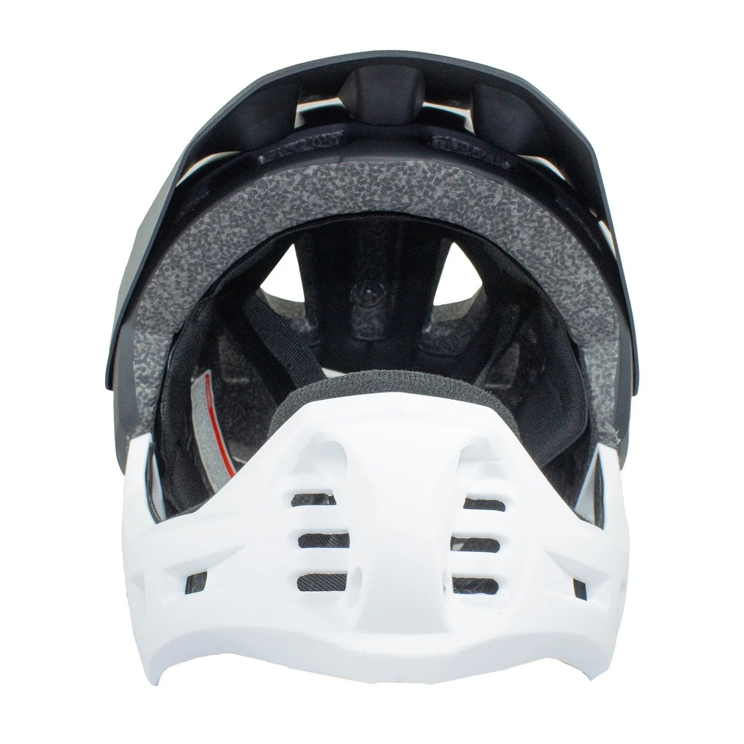 Casco Integral Bici Cross Rejilla Desmontable Blanco Negro