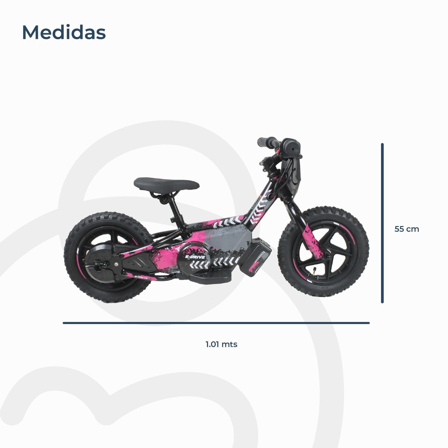 Bicicleta Moto Eléctrica E-bike Beride Aro 12 Rosada